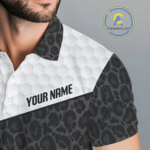 Load image into Gallery viewer, Golden Retriever Golf Shirt Personalized Black Leopard Pattern Funny Golf Polos For Men NYN3331
