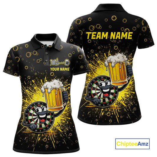 Funny Dartboard Cheer Beer Darts Team Shirt For Women Personalized Dart Polo Jerseys NYN2574