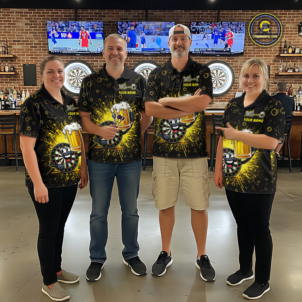 Funny Dartboard Cheer Beer Darts Team Shirt For Men Personalized Dart Quarter-Zip Jerseys NYN2574