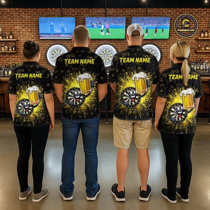 Funny Dartboard Cheer Beer Darts Team Shirt For Men Personalized Dart Quarter-Zip Jerseys NYN2574