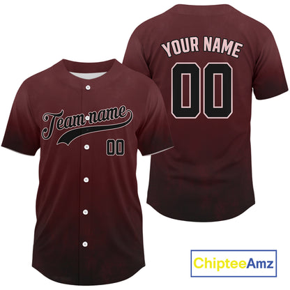 Custom Red Minimalist Baseball Jersey For Men Personalized Classic Baseball Shirt NYN0839