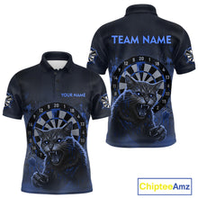 Load image into Gallery viewer, Funny Cat Blue Dripping Dartboard Custom Men's Polo Darts Shirt Outfits Darts Jersey NYN1803