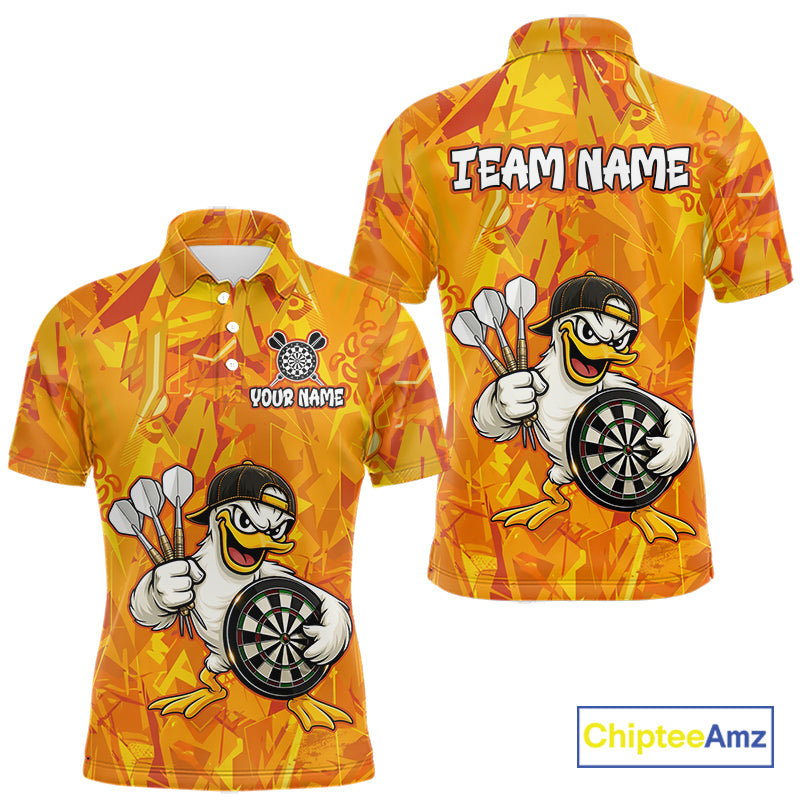 Personalized Funny Duck Darts Polo & 1/4-Zip Shirt For Men Custom Duck Dart Team Dart Jerseys NYN2958