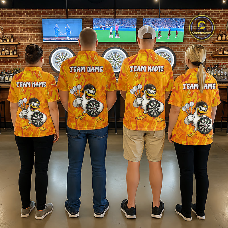 Personalized Funny Duck Darts Polo & 1/4-Zip Shirt For Men Custom Duck Dart Team Dart Jerseys NYN2958