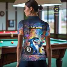 Load image into Gallery viewer, Custom Funny Shark Pool 8 Ball &amp; 9 Ball Women Billiard Shirt Personalized Graffiti Billiard Attire NYN2594