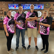 Load image into Gallery viewer, Custom Pink Smokes Dartboard &amp; Arrow Men Darts 1/4-Zip Shirt Personalized Darts Team Jerseys NYN2597