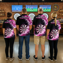 Load image into Gallery viewer, Custom Pink Smokes Dartboard &amp; Arrow Men Darts 1/4-Zip Shirt Personalized Darts Team Jerseys NYN2597