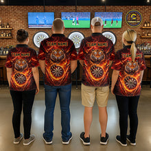 Load image into Gallery viewer, Red Flaming Tiger Thunder Dartboard Women Darts Polo Shirt Custom Funny Darts Team Jersey NYN2610
