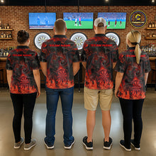 Load image into Gallery viewer, Fire Flames Darts Dragon Red Dart 1/4-Zip Shirts For Men Personalized Team Dart Jerseys NYN2104