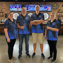 Load image into Gallery viewer, Fire Flames Darts Dragon Purple Dart Polo Shirts For Men Personalized Team Dart Jerseys NYN2106