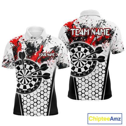 Dartboard Halftone Hexagon Grunge Darts Shirt For Men - Personalized Name For Players NYN0681