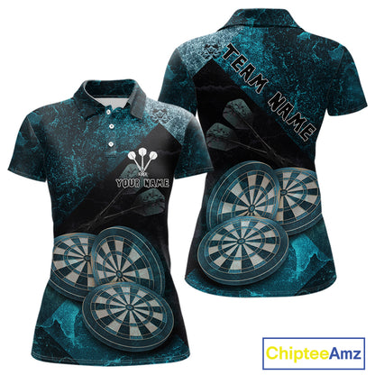 Triple Dartboards Grunge Darts Shirt For Men Custom Name For Players | Opt1 - Turquoise NYN0685