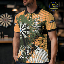 Load image into Gallery viewer, Dartboard Colorful Grunge Men's Darts Shirt Custom Name For Players | Opt2 - Orange NYN0688