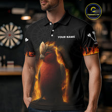 Load image into Gallery viewer, Flaming Cockatoo Dartboard Men's Dart Shirt - Custom Team Name For Darts Jersey NYN0450