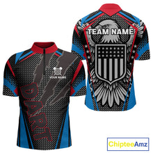 Load image into Gallery viewer, US Flag Eagle Multi Color Men's Dart Shirt - Custom Team Name For Darts Jersey NYN0452
