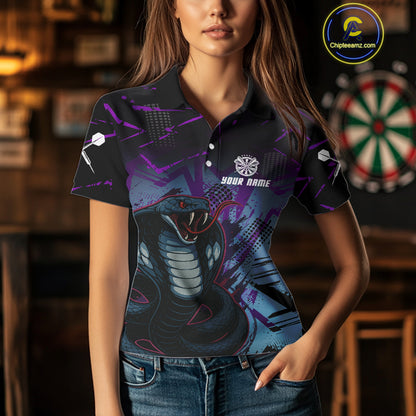 Fierce Cobra Multi Color Grunge Women's Dart Shirt - Custom Name For Darts Jersey NYN0456