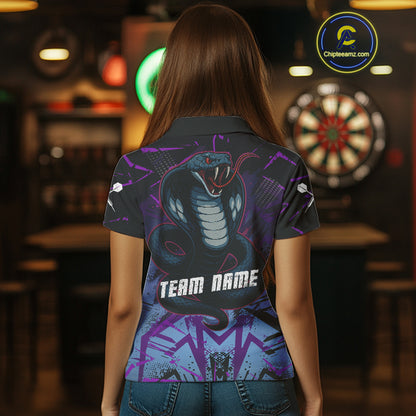 Fierce Cobra Multi Color Grunge Women's Dart Shirt - Custom Name For Darts Jersey NYN0456