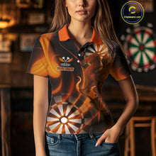 Load image into Gallery viewer, Custom Women's Darts Polo Shirt Dragon And Dartboard - Personalized Name &amp; Team NYN0721