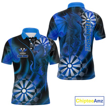 Load image into Gallery viewer, Azure Dragon &amp; Dartboard Custom Darts Polo Shirt For Men - Darts Team Jersey NYN0723