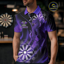 Load image into Gallery viewer, Custom Black And Purple Dragon Dartboard Dart Polo Jersey Outfits Dart Team Shirts For Men NYN0979