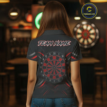 Load image into Gallery viewer, Custom Black-Red Tiger Dartboard Dart Polo Shirt For Women Outfits Tiger Dart Jersey NYN1362