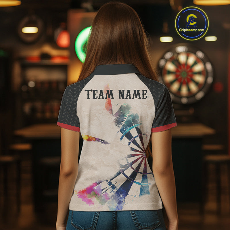 Human Play Darts Custom Colorful Darts Polo Shirt For Women - Darts Team Jersey NYN0729
