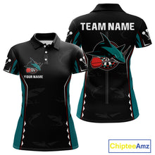 Load image into Gallery viewer, Azure Shark Holding Dart Arrow Darts Shirt For Women - Custom Dart Player Jersey NYN0538
