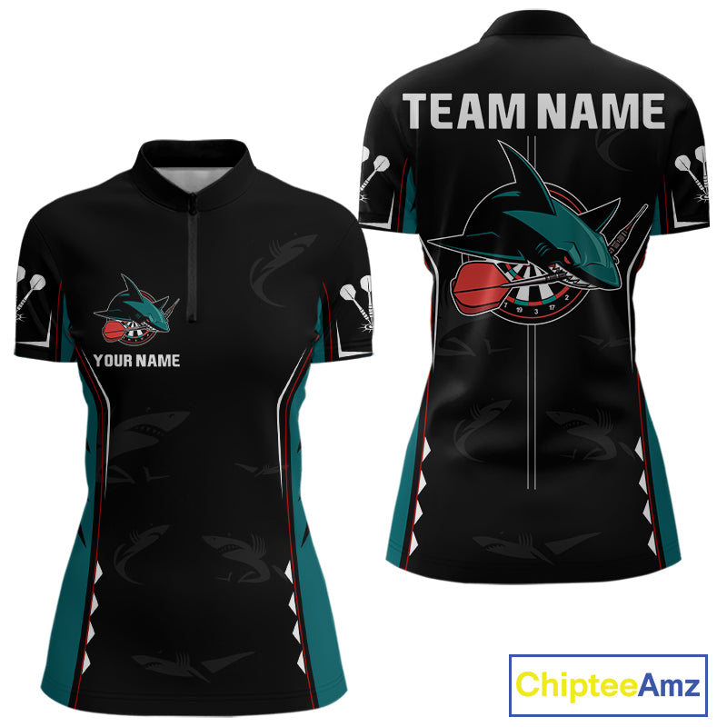 Azure Shark Holding Dart Arrow Darts Shirt For Women - Custom Dart Player Jersey NYN0538