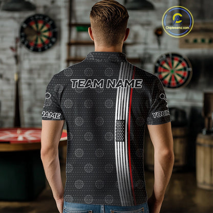 Custom Patriotic Faith Cross Dart Polo Shirts For Men, US Dart Team Jerseys NYN0771