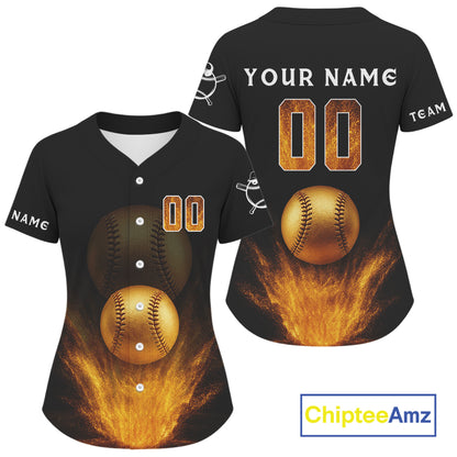 Baseball Jersey For Women Personalized Gold Baseball Shirt, Youth Baseball Jerseys NYN1117
