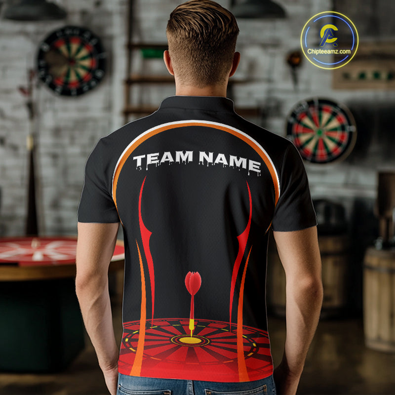 Red Dartboard & Dart Arrow Darts Shirt For Men - Custom Team Name - Darts Jersey NYN0369