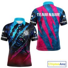 Load image into Gallery viewer, Blue &amp; Pink Claw Scratch Fierce Tiger Darts Shirt For Men - Custom Team Name NYN0377