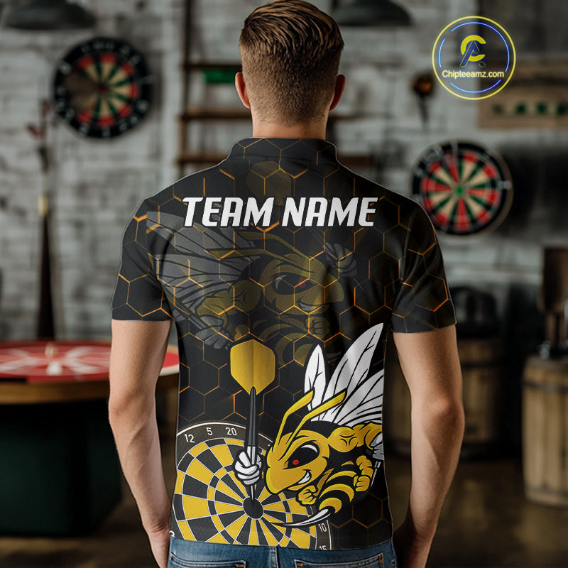 Bee & Dart Arrow Honeycomb Darts Shirt For Men Custom Name & Team Jersey | Opt1 NYN0651