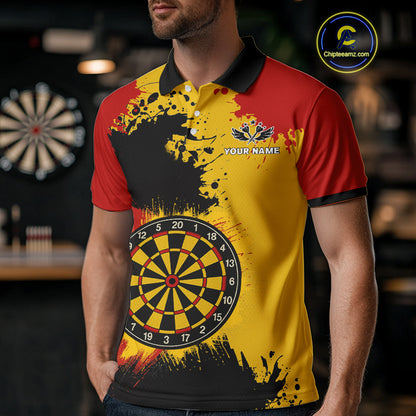 Colorful Grunge Pattern & Dartboard, Darts Team Shirt For Men – Customizable Name NYN0388