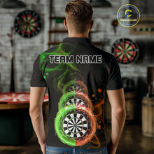 Load image into Gallery viewer, Smoke Thunder Dartboards Men's Darts Shirt Custom Name &amp; Team | Opt2 - Green Orange NYN0663