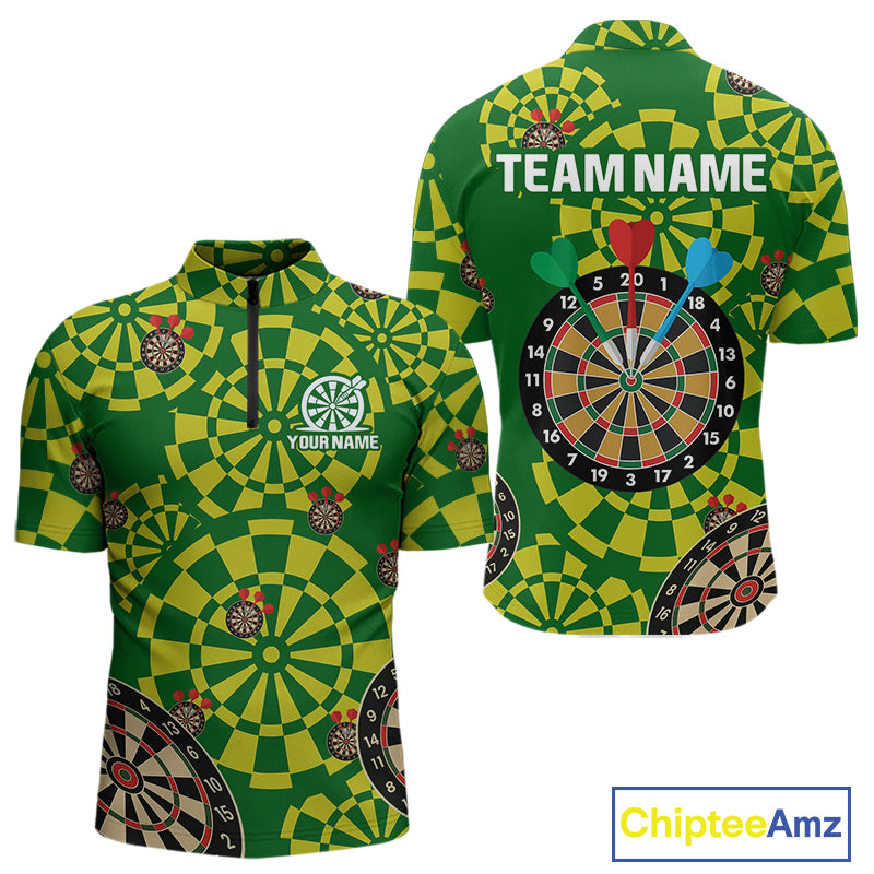 Multi Color Dartboard & Dart Arrows Men's Darts Shirt - Custom Name For Darts Jersey NYN0425