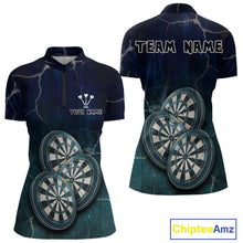 Load image into Gallery viewer, Triple Dartboards Custom Grunge Darts Team Shirt For Women | Opt1 - Blue Turquoise NYN0678