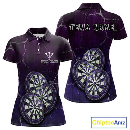 Triple Dartboards Custom Grunge Darts Team Shirt For Women | Opt3 - Blue Purple NYN0680