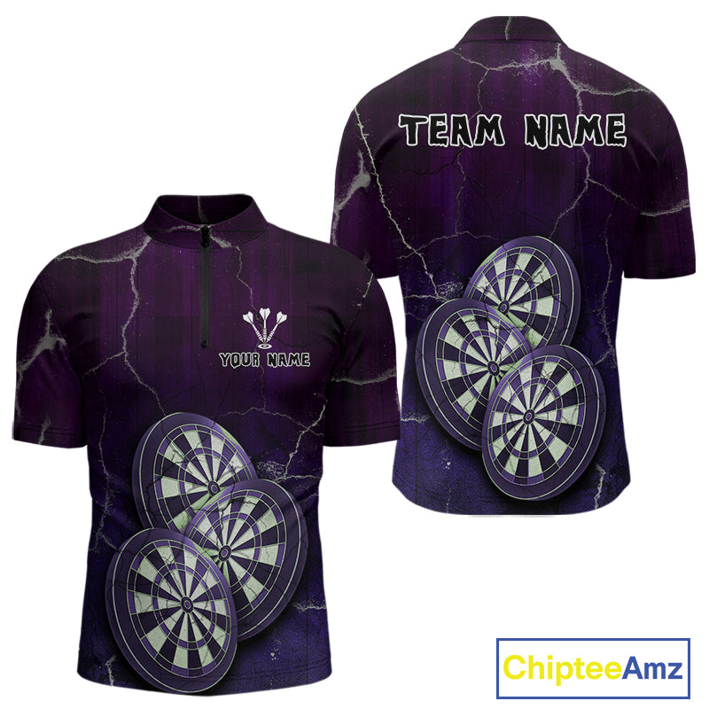 Triple Dartboards Custom Grunge Darts Team Shirt For Men | Opt3 - Blue Purple NYN0680