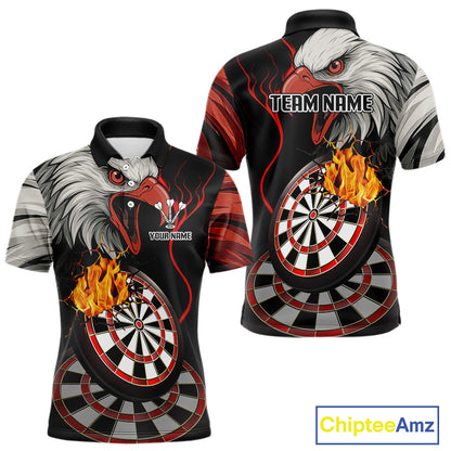 Eagle & Red Crack Darts Custom Funny Dart Polo Shirts For Men, Dart Team Jerseys NYN0798
