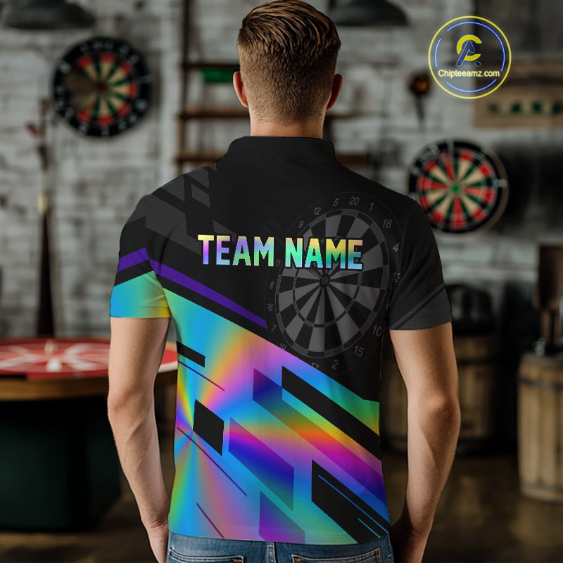 Custom Dartboard Holographic Dart Shirt For Men Outfit Polo Dart Team Jersey NYN1335