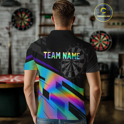 Custom Dartboard Holographic Dart Shirt For Men Outfit Polo Dart Team Jersey NYN1335
