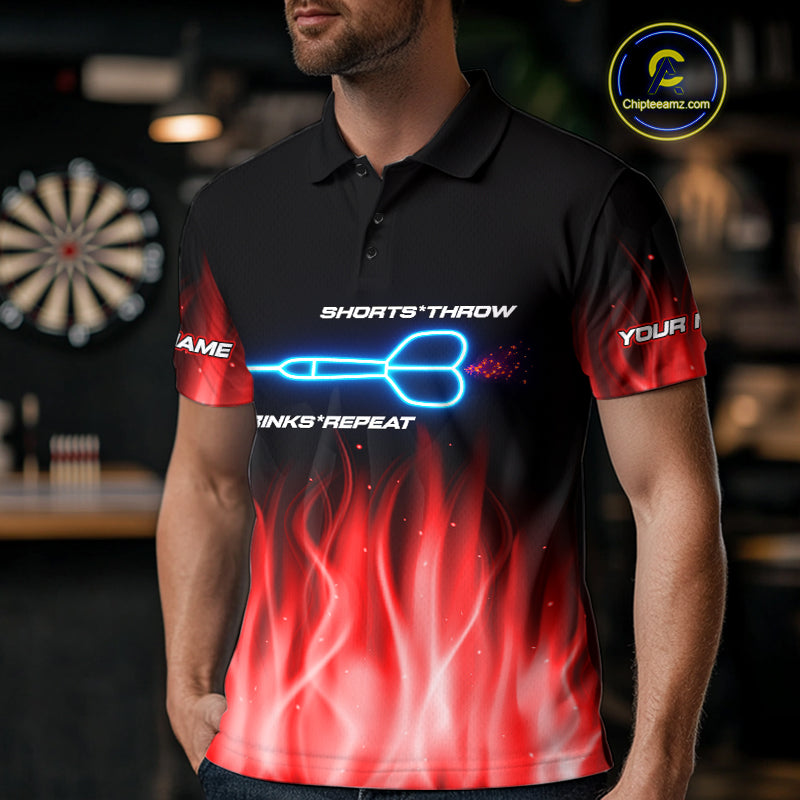 US Flag Dartboard & Dart Arrows Custom Flaming Darts Shirt For Men | Opt2 - Red NYN0677