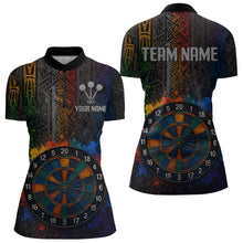 Load image into Gallery viewer, Custom Women's Darts Shirt With Splashed Art Dartboard And Multi Color Pattern NYN0292