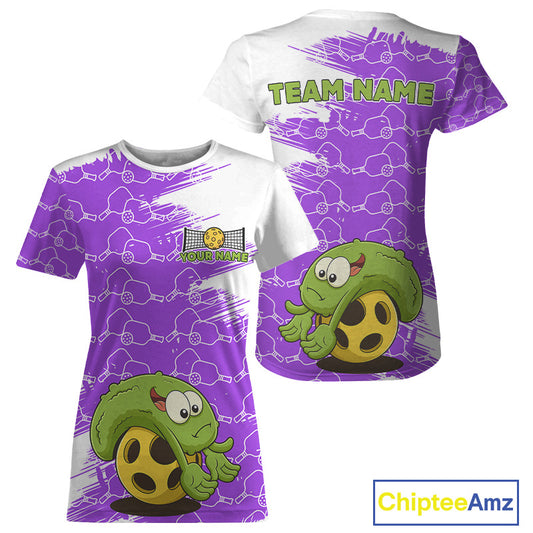 Pickle Plays Pickleball Custom Pickleball T-Shirt For Women, Pickleball Gift | Purple NYN1105