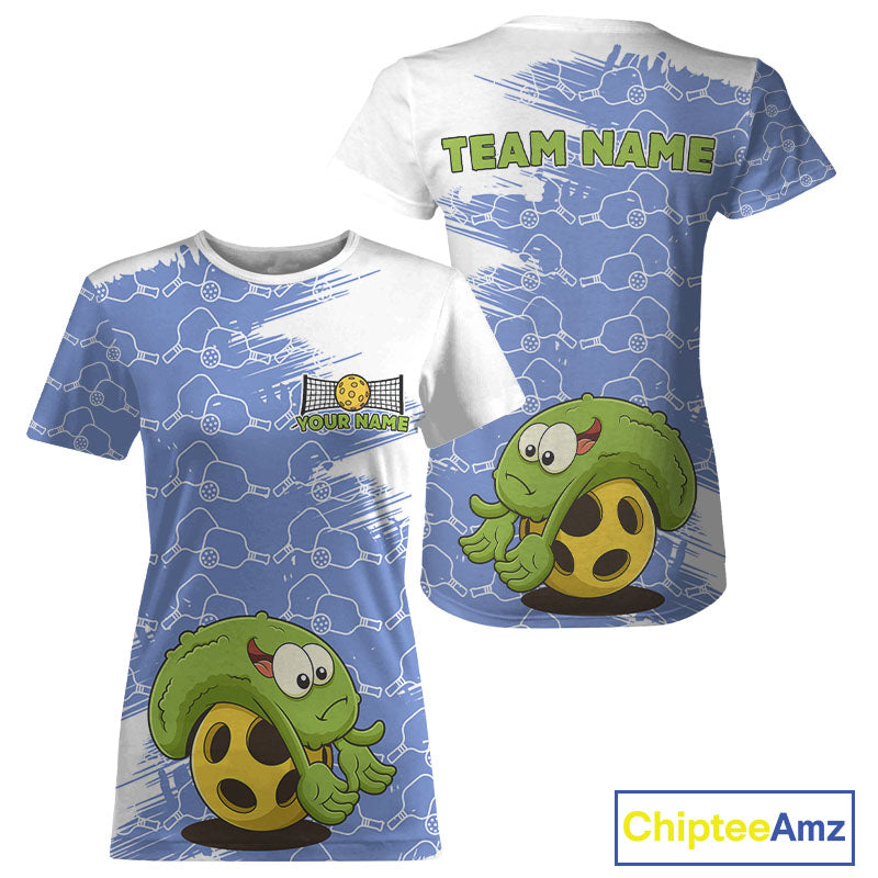 Pickle Plays Pickleball Custom Pickleball T-Shirt For Women, Pickleball Gift | Blue NYN1106