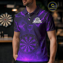 Load image into Gallery viewer, Purple Custom Lightning Dragon Skull Dart Shirts For Men Outfit Dart Dragon Jerseys NYN1059