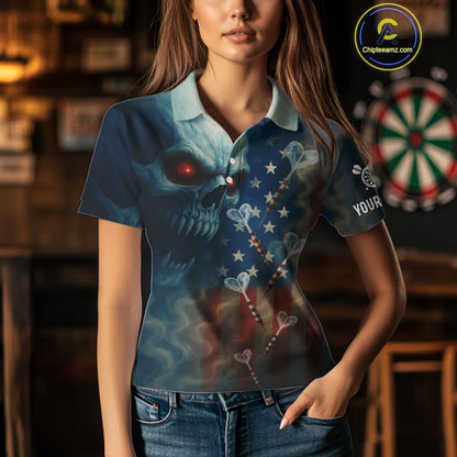 Custom Patriotic Women Darts Shirt Personalized US Flag Dart Arrows Outfits Dart Team Jerseys NYN1162
