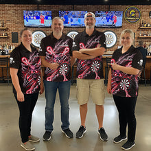 Load image into Gallery viewer, Personalized Red Skeleton Thunder Lightning Men Dart Polo Shirts Skull Dart Jerseys NYN2121