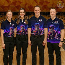 Load image into Gallery viewer, Whisky Cat Funny Bowling Shirts For Men Custom Neon Bowling Polo &amp; Quarter-Zip Jerseys NYN3416